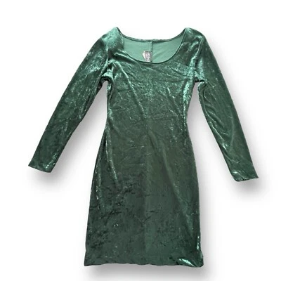 Mini vestido feminino vintage verde esmeralda veludo esmagado, tudo aquela marca jazz pequeno - Imagem 1 de 4