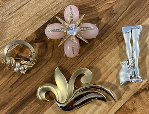 Vintage Modern Brooch Lot 4pc - Picture 1 of 13