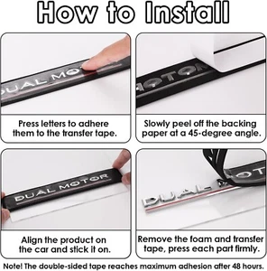 Easy-Install ABS Tesla Model 3/Y Dual Motor Emblem Sticker for Model 3/Y/S/X - Bild 1 von 11