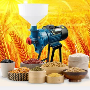 Electric Grinder Feed Mill Grain Crusher Wet&Dry Corn Cereal Pulverizer Machine - Picture 1 of 11