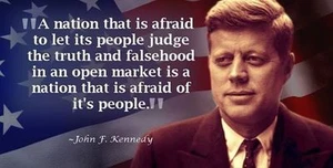 J.F.K  Quote  refrigerator magnet 3 1/2 X 4 1/2 " - Picture 1 of 1