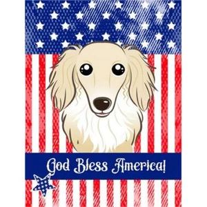 Carolines Treasures BB2142CHF Longhair Creme Dachshund Canvas House Flag - Picture 1 of 1