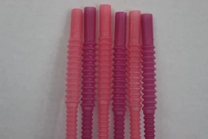 NEU Tupperware LANGE Pfeife STROHHALME * transparent ROSA & transparent LILA * 6er Set - Bild 1 von 7