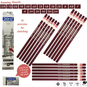 DRAWIING SKETCHING PENCILS Artist 6H-12B Grade Pack Sketch Tone Shade Soft-Hard - Picture 1 of 112