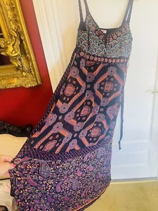 John Rocha Women’s Maxi Summer Strappy Beaded Multicoloured Summer Dress UK18 - Picture 1 of 12