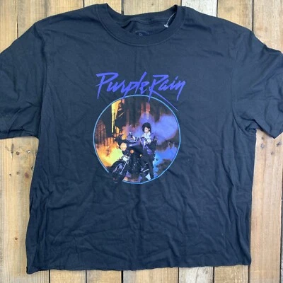 Prince Purple Rain T-Shirt Womens Size L Black - Image 1 of 4