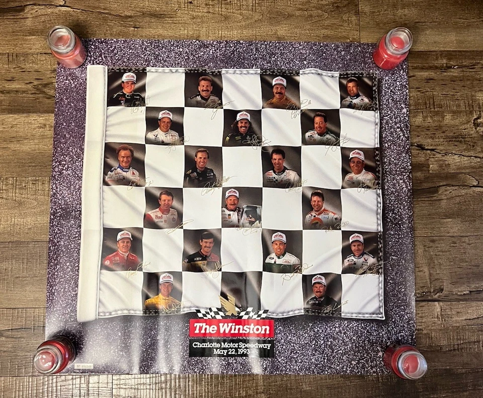 NASCAR poster 26X28 Winston Charlotte Motor Speedway May 22 1993 Drivers - Image 1 of 3