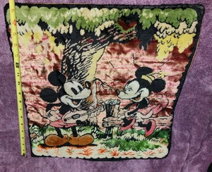 Disaney früher Samt Kissenbezug in hochwertiger lebendiger Qualität mit Etikett schön 30er Jahre - Bild 1 von 6