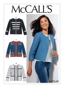Mccalls M7549 Misses Quilted Jackets sewing pattern size 6-14 - Picture 1 of 4