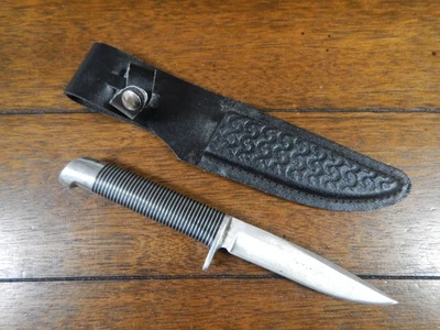 Cuchillo de caza Bowie original de hoja fija Monarch 2171 con funda de cuero Foto 1 de 4