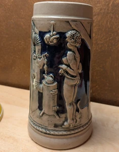 Vintage gewagter Westerwald blau salzglasiert 0,5L deutscher Bierstein ~Hersteller unbekannt - Bild 1 von 11