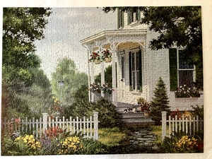 RARE White Mountain Puzzle, Summer Cat By Fred Swan, 1000 pcs., used, COMPLETE - Picture 1 of 6