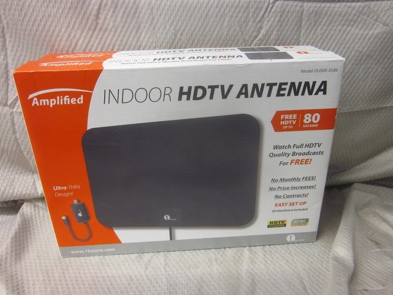 1byone Amplified Indoor HDTV Antenna 80 Mile Range OUS00-0186 - Image 1 of 4