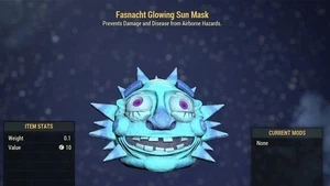 Glowing Sun Mask Fasnacht Fallout 76 PS4 Ps5 - Picture 1 of 1