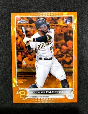 2022 Topps Chrome Sapphire Edition #85 Rodolfo Castro RC Orange #5/25 Pirates - Image 1 of 2