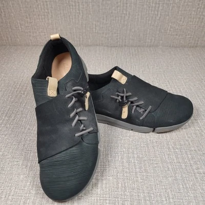 CLARKS  Trigenic Camilla Black Suede Comfort Sneakers Women's Size 8.5 Shoes - Image 1 of 4