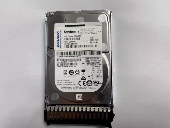 Lenovo 1TB SAS2 HDD 7.2K 6Gbps 2.5" with Caddy 00AJ090 00AJ087 00AJ086 - Image 1 of 2