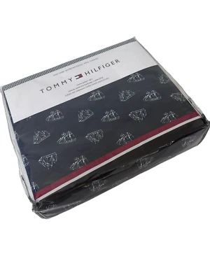 Tommy Hilfiger Twin Sheet Set NIP Nautical Sailboats Navy Blue 2014 - Image 1 of 4