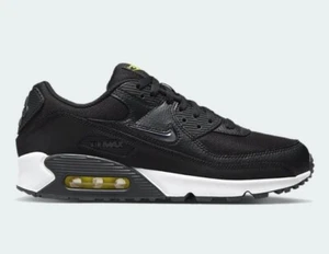 Mens NIKE AIR MAX 90 BLACK, White, Yellow TRAINERS SIZE UK 8 NEW Condition - Picture 1 of 5