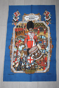 LONDON Vintage Teatowel Bawełniany ręcznik do herbaty Pamiątka świąteczna, Beefeater, Gwardia Królewska,