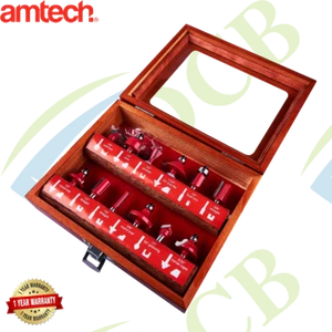 12pc 1/4" Professional Shank TCT Tipped Router Bit Set With Wooden Case F3700A - Picture 1 of 1