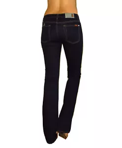 New 7 For All Mankind Jeans Y2K Low Rise Skinny Slim Bootcut Dark Rinse 26 NWT - Picture 1 of 12
