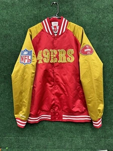 Men's Scarlet San Francisco 49ers Lightweight Satin Full-Snap Jacket Size 2XL - Picture 1 of 13