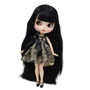 Bambola Blythe White Skin 1/6 capelli lisci neri nuova opaca viso labbra BL117 - Foto 1 di 7