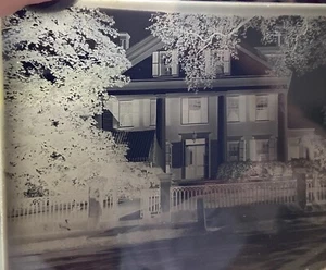 Wonderful Life Like Antique Photo Negative Glass House Art Massachusetts - Picture 1 of 4