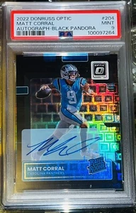 2022 PSA 9 MATT CORRAL RATED PRIZM AUTO #21/25 RC DONRUSS OPTIC BLACK PANDORA 🎆 - Picture 1 of 2