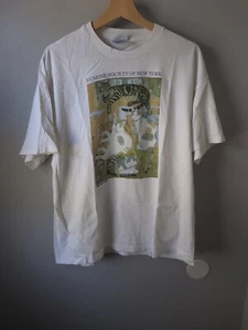 VTG HUMANE SOCIETY OF NEW YORK COTTON T-SHIRT XL CATS RARE Vang Olsen Art - Picture 1 of 10