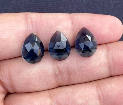 London Blue Quartz Rose Cut Pear Cabochon, Loose Gemstone 14x10.5 MM 1 Piece 5Ct - Image 1 of 2