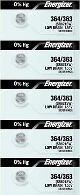 50 (Fifty) Fresh Energizer Watch Silver Oxide Batteries 364/363 SR621SW Battery - Image 1 of 2