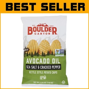 Healthy Avocado Oil Potato Chips - Sea Salt & Cracked Pepper (5.25 oz, 12 Pack) - Picture 1 of 2
