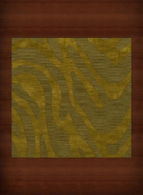 Green Swirls Lines Stripes Transitional Area Rug Animal Print DV2 - Image 1 of 2