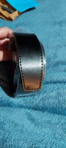 New Pewter/Gunmetal Buckle Reversible Leather Belt Black/Brown Fits 31"-34"  - Picture 1 of 6