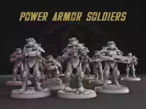 Power armor soldiers series / Brotherhood of Steel for tabletop, boardgames... - Imagen 1 de 14