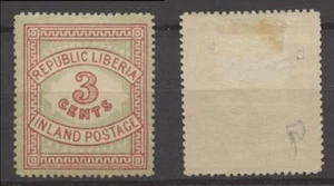 No: 123241 - LIBERIA - "INLAND POSTAGE" - AN OLD 3 C STAMP - MH!! - Picture 1 of 1