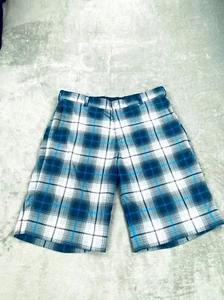 Pantalones Cortos de Golf Nike Para Hombres 35 Azul A Cuadros Dri-Fit Frente Plano Tour Rendimiento Clásico - Imagen 1 de 6