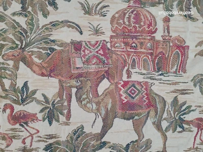 Vtg Woven Throw Blanket w/ Fringe - Turkish Burgundy Gold Silk Velvet -STUNNING - Image 1 of 4