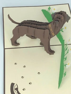 Tarjeta emergente 3D para perro labrador de chocolate perro cachorro mejor amigo del hombre Foto 1 de 3