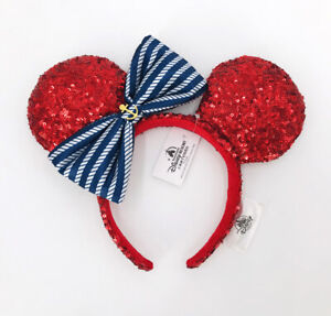 Disney Parks 2021 Red Anchor Minnie Ears Purple Mickey Mouse Exclusive Headband