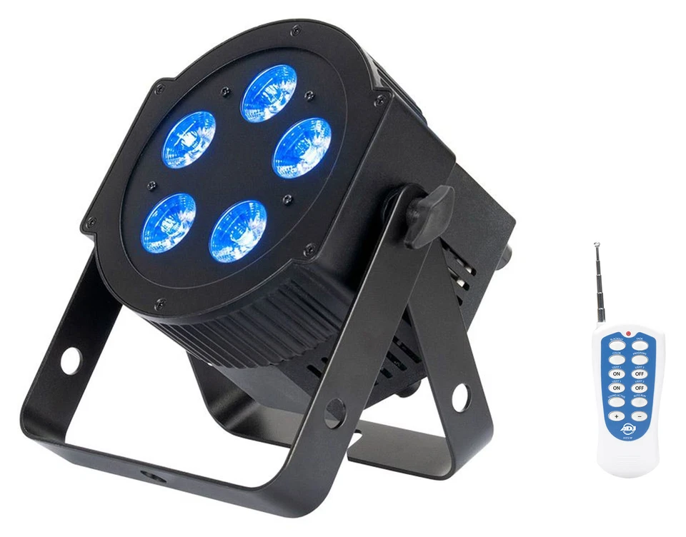 American DJ ADJ 5PX HEX RGBAW+UV LED DMX RF Metal Par Wash Stage Up-Light+Remote - Image 1 of 4