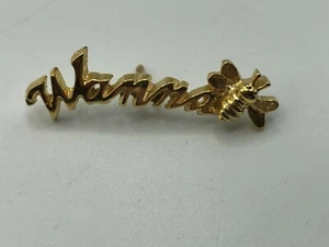 WANNABEE WANNABE Anstecknadel messingfarben oder goldfarben 1-3/8" Schrift Biene Vintage - Bild 1 von 5