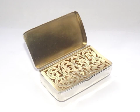 ELKINGTON & Co LARGE 7.4cm STERLING SILVER VINAIGRETTE POMANDER, BIRMINGHAM 1910 Cover