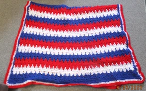 AFGHAN Brand New Red White & Blue Patriotic Soft Knit American Throw Blanket - Picture 1 of 8