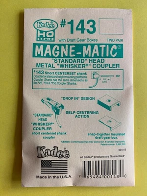 Neuf Échelle H0 Kadee No. 143 Whisker Short (1/4 ") Centerset Shank (2 Paires) 4 - Photo 1/4