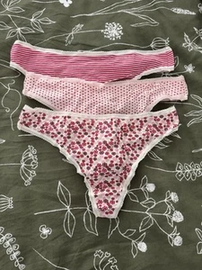 NWT, LARGE VICTORIA'S SECRET Organic Thong Panties Lot of 3 - Picture 1 of 4