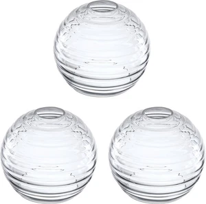 3 Pack Clear Glass Shade Replacement, Ceiling Fan Light Covers, Drum Lampshades - Picture 1 of 2