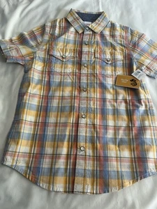 Gymboree Country Trail Boy’s Short Sleeve Colorful Plaid Shirt 7 NWT - Picture 1 of 4